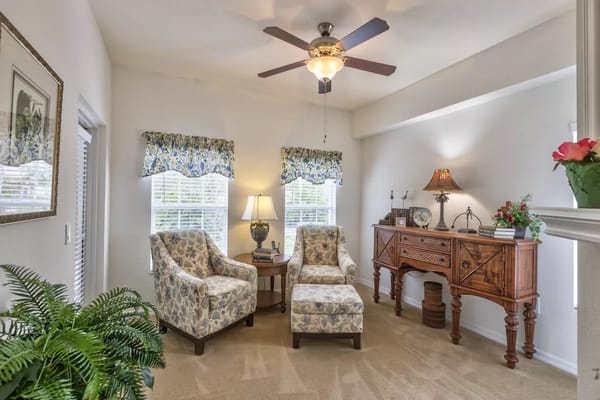 Cozy sitting area in a bright, spacious room