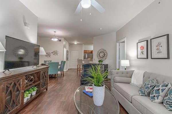 Cozy living room interior of a resident unit