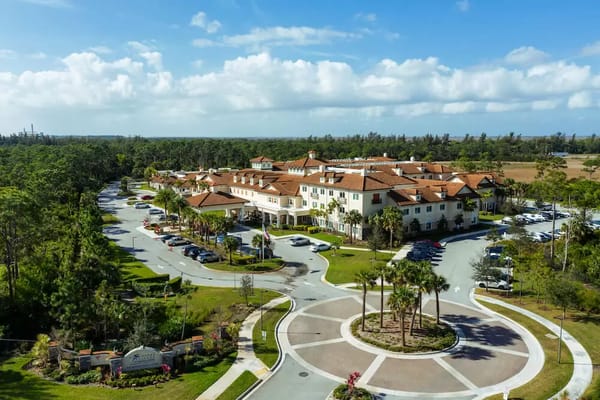 Aerial view of the Discovery Village facility and grounds
