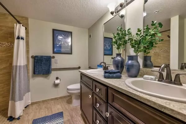 A well-appointed bathroom with modern fixtures