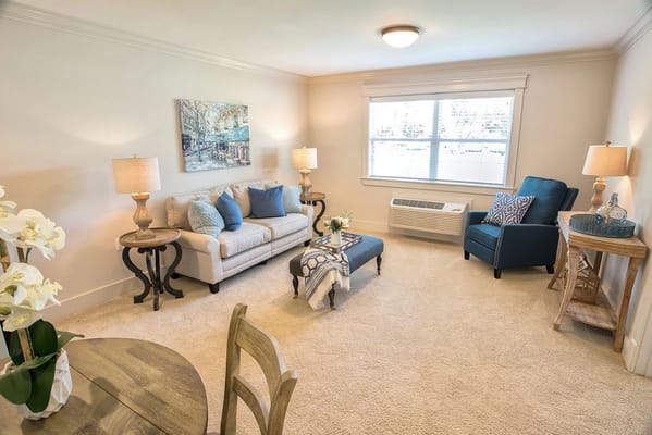 Cozy interior of a resident's living area with furnishings