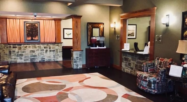 Interior view of a cozy lounge area