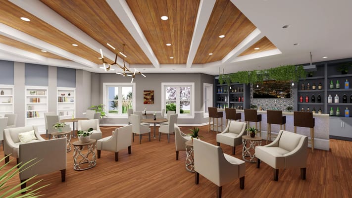 Bright and modern common area with comfortable seating