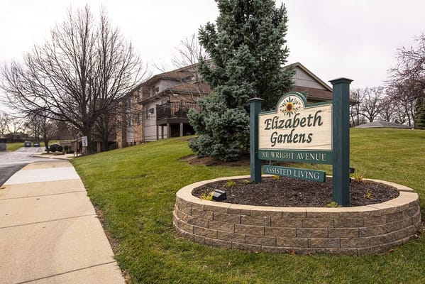 Signage of Elizabeth Gardens assisted living facility