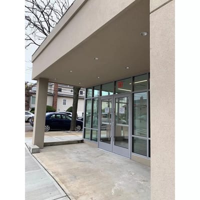 Exterior entrance of a senior care facility