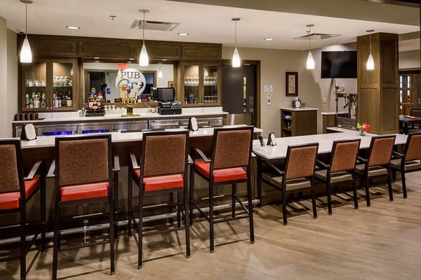 Interior shot of a bar area in the facility