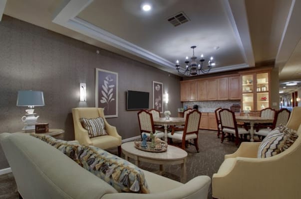 Cozy common area with comfortable seating and decor