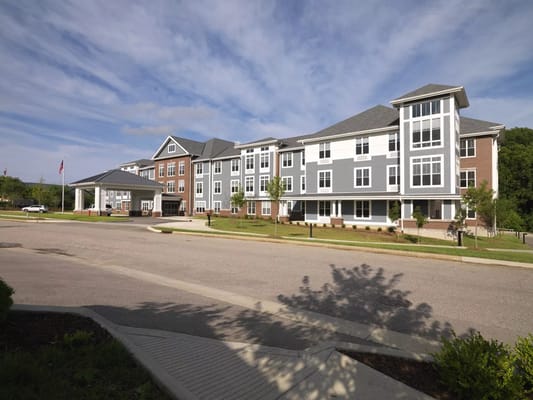 Exterior view of Evergreen Village at Bloomington
