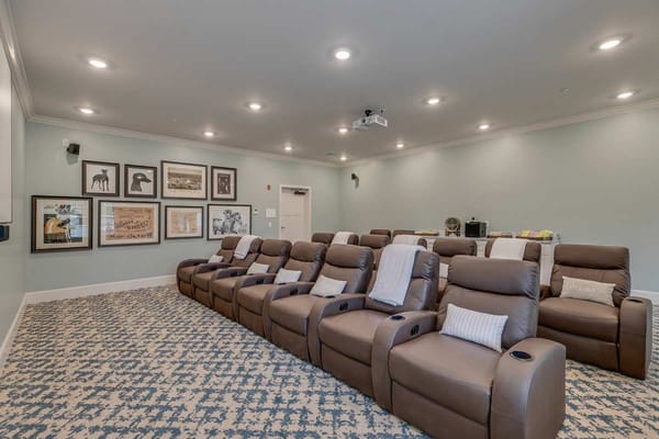 Comfortable cinema seating in an activity room