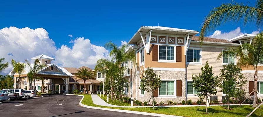 Exterior view of Pelican Landing Assisted Living facility