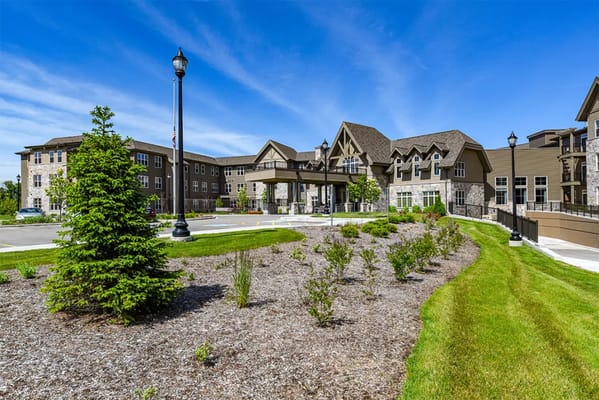 Exterior view of Fairway Knoll with landscaped grounds