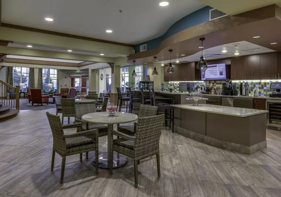 Interior view of the facility's common area with seating