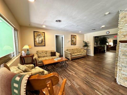 Common area with comfortable seating and decor