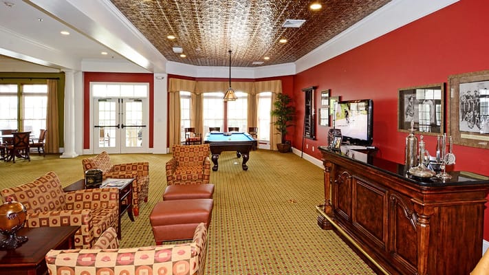 Cozy common area with seating and a pool table