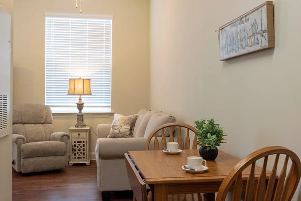 Cozy interior living space with seating and decor