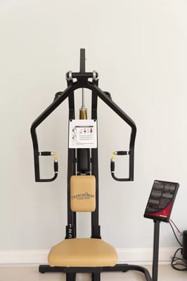 Exercise machine in a fitness area