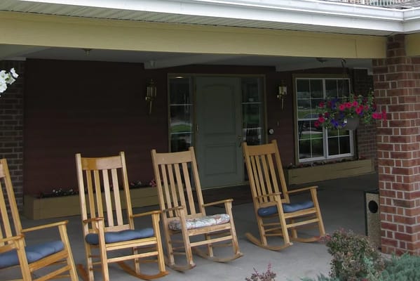 Outdoor rocking chairs on a porch
