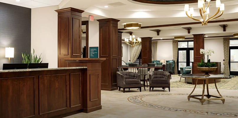 Interior view of a common area in a senior living facility