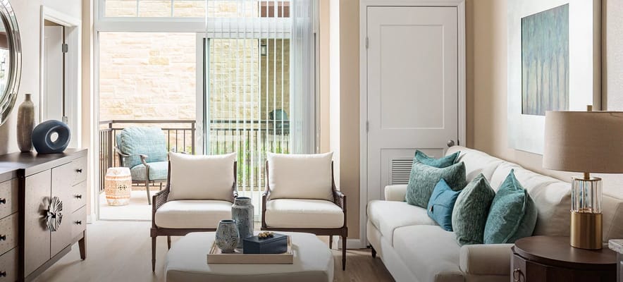 Bright and inviting living room area with natural light