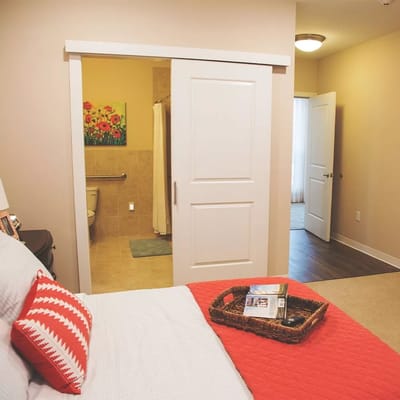 Bright and cozy interior of a resident room