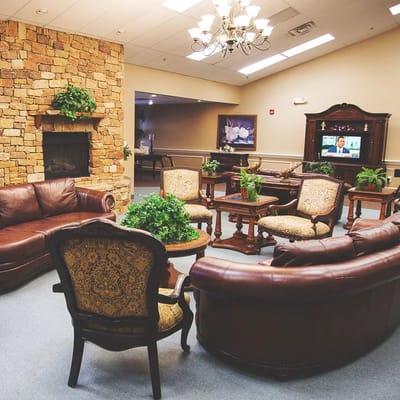 Cozy common area with seating and decor