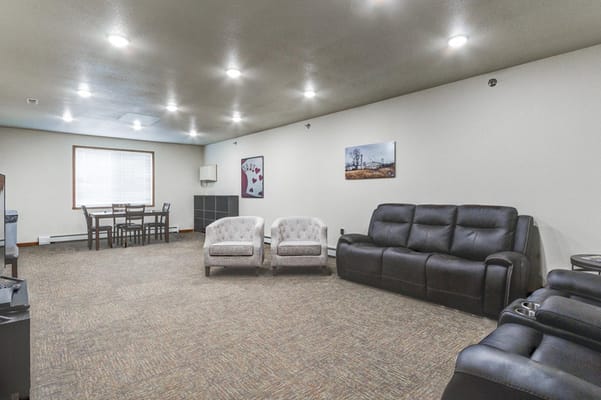 Common area with seating and table