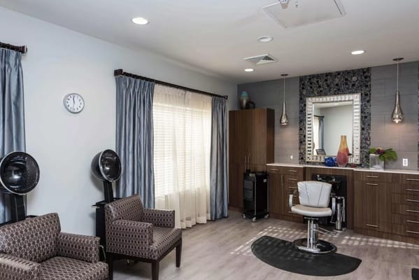 Interior view of a beauty salon in the facility