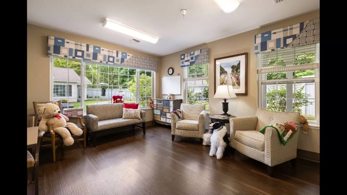 Cozy common area with seating and decor