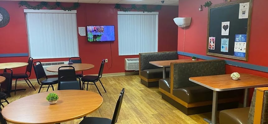 Dining room with seating and decor