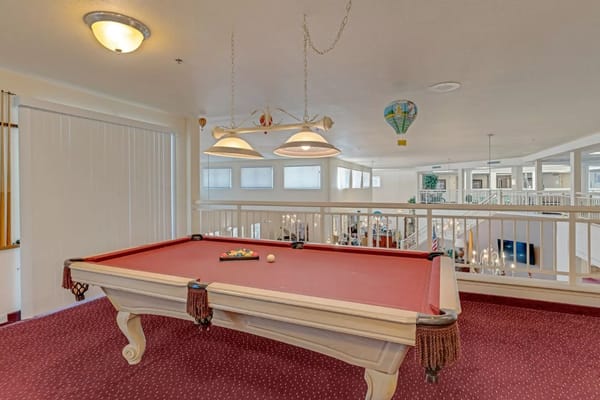 Interior view of a billiards table in a common area