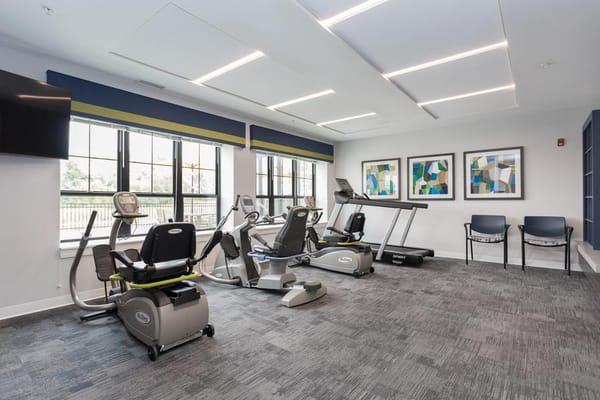 Exercise equipment in the fitness center