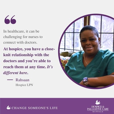 Nurse with a quote about healthcare and relationships