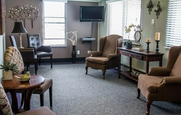 Common area with chairs and a table