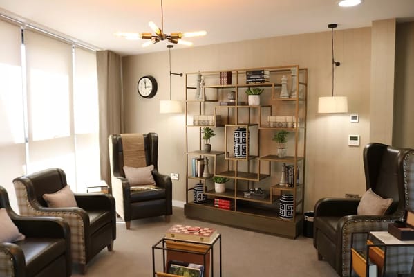 Cozy common area with comfortable seating and decor