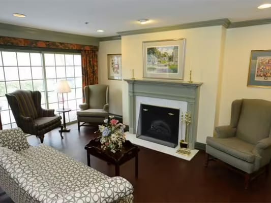 Interior view of a cozy common area in the facility