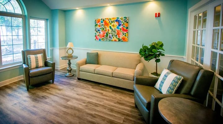 Comfortable seating in a light-filled living room