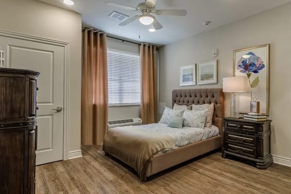 Cozy private resident room with a bed and decor