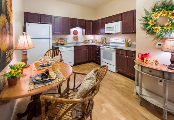 Cozy kitchen area in a resident unit