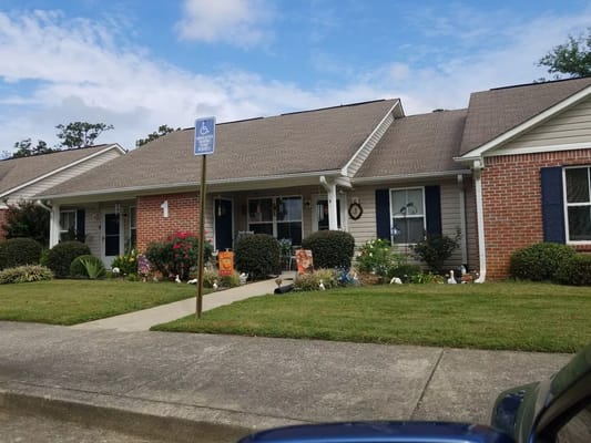 Front view of residential units at Kirkwood Trails Senior Apartments.