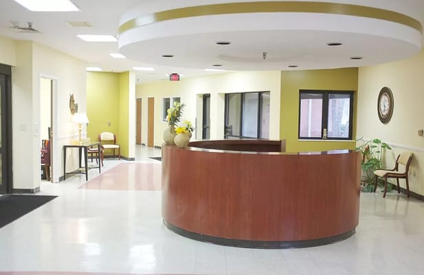 Reception area of a senior living facility