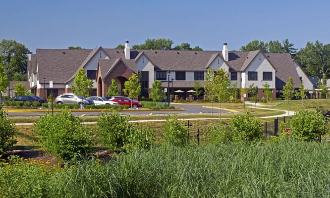 Exterior view of the Kutz Senior Living Campus building