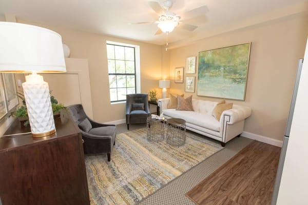 Cozy interior lounge area with comfortable seating