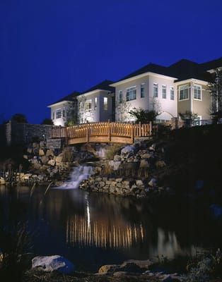 Exterior view of Lanier Village Estates at night