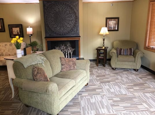 Cozy common area with seating and decor