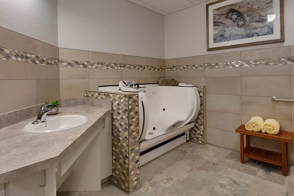 Accessible bathroom with a walk-in tub