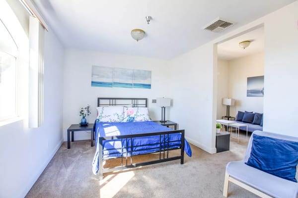 Private resident room with decor and furnishings