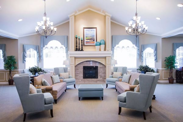 Bright and spacious common area with comfortable seating