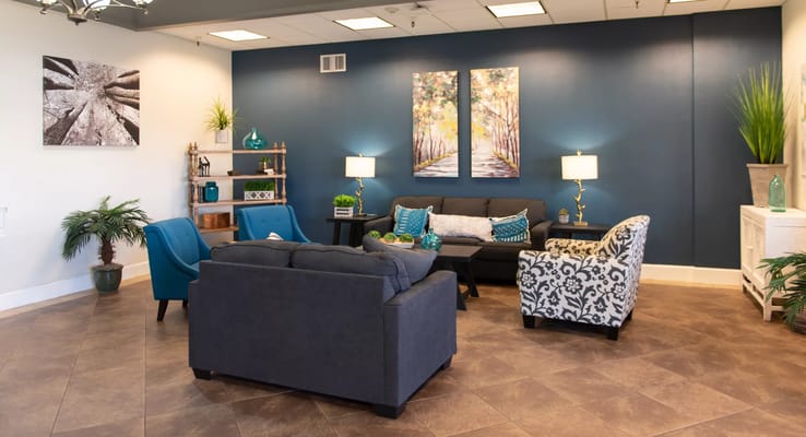 Interior view of a cozy lounge area