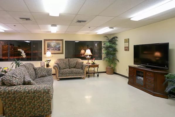 Interior common area with seating and plants