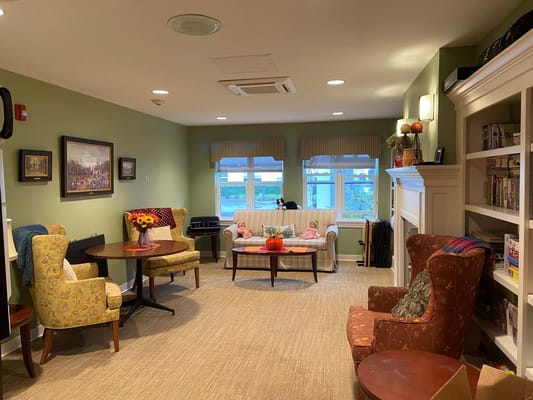 Living room with comfortable seating and natural light